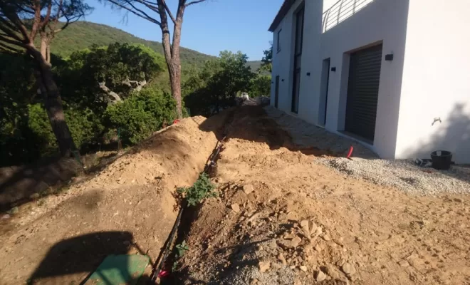 Réalisation d'épandage maison individuelle à Grimaud., Golfe de Saint-Tropez, RCVA BTP