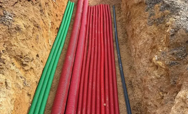 Réalisation d'un réseau pour alimenter une maison en eau, électricité et téléphone dans le golfe de Saint-Tropez, Golfe de Saint-Tropez, RCVA BTP